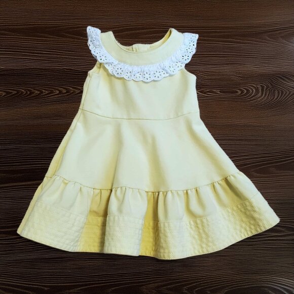 Janie and Jack Eyelet Ruffle Ponte Dress Size 2T - Picture 1 of 5